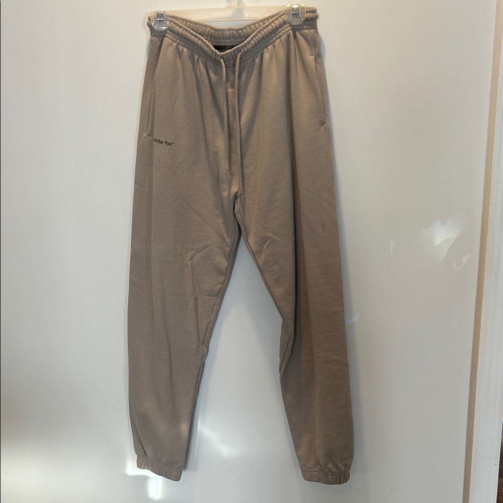White Fox Boutique Beige Track Pants